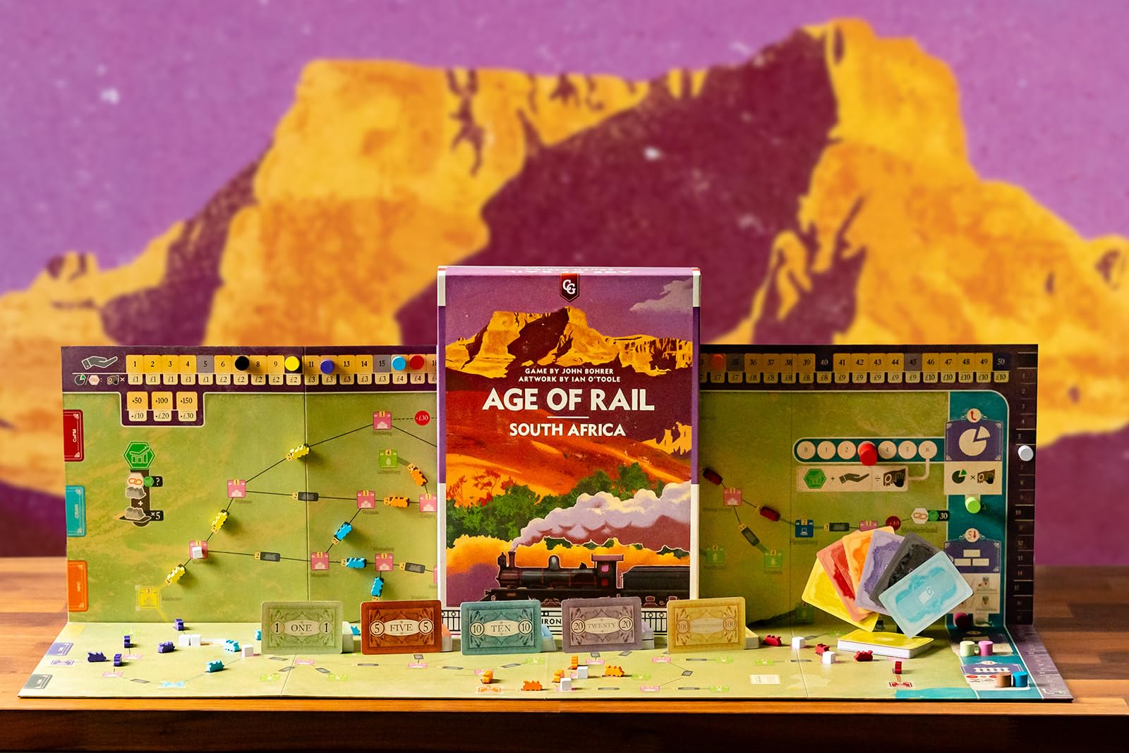 Capstone Games Age of Rail: South Africa Strategy Board Game | Railroad Strategy Board Game with Economic and Resource Management | 60 Minute Play