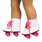 White and Hot Pink Rollerskates for 18-Inch Dolls | Premium Quality & Trendy Design | Dolls Clothes