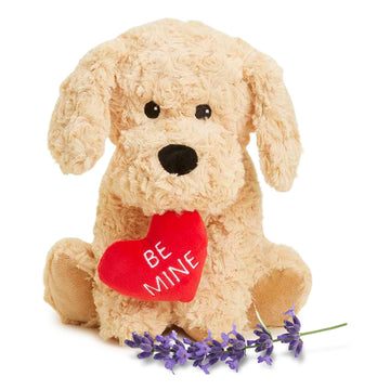 warmies Microwavable & Weighted Stuffed Animals, Dog Golden Be Mine - Heated Stuffed Animal Plushie for Warmth & Comfort - Cute Soft Plush Toys