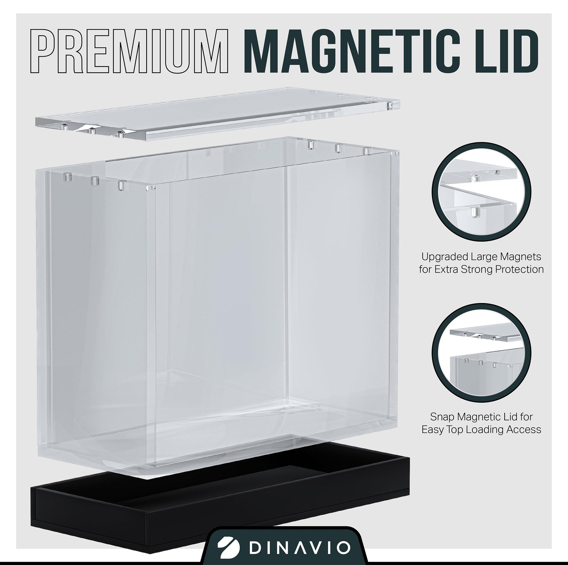 Dinavio Crafthouse Elite Trainer Box Acrylic Case - ETB Protector Case - Elite Trainer Box Protector - 8mm + 5mm Acrylic 5x3mm Magnets - Compatible