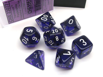 Chessex Polyhedral 7-Die Translucent Dice Set - Purple