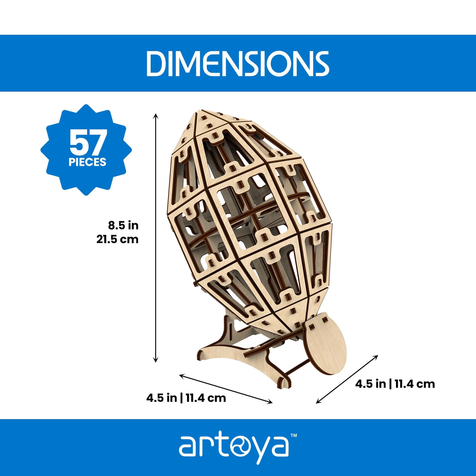 Artoya 3D Wooden Puzzle Football Ball - Model Kits, 3D Puzzles for Adults, DIY Kits for Adults, Wooden Models, Football Gift, Arts and Crafts
