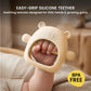 Lulyboo Silicone Teething Baby Bear, Soft and Durable Easy Grip Teether, Self Soothing Pain Relief for Teething, 0-12 Months (Ivory)