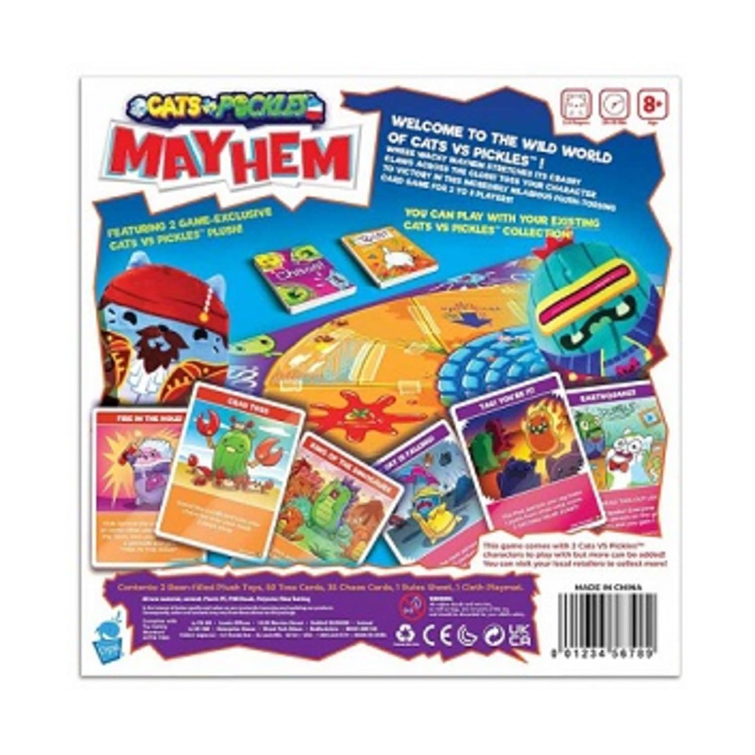 Cats vs Pickles Mayhem Board Game - Beans Card Game for Kids Families and Adults with Exclusive CvP Characters - Easy to Learn for Family Fun Night