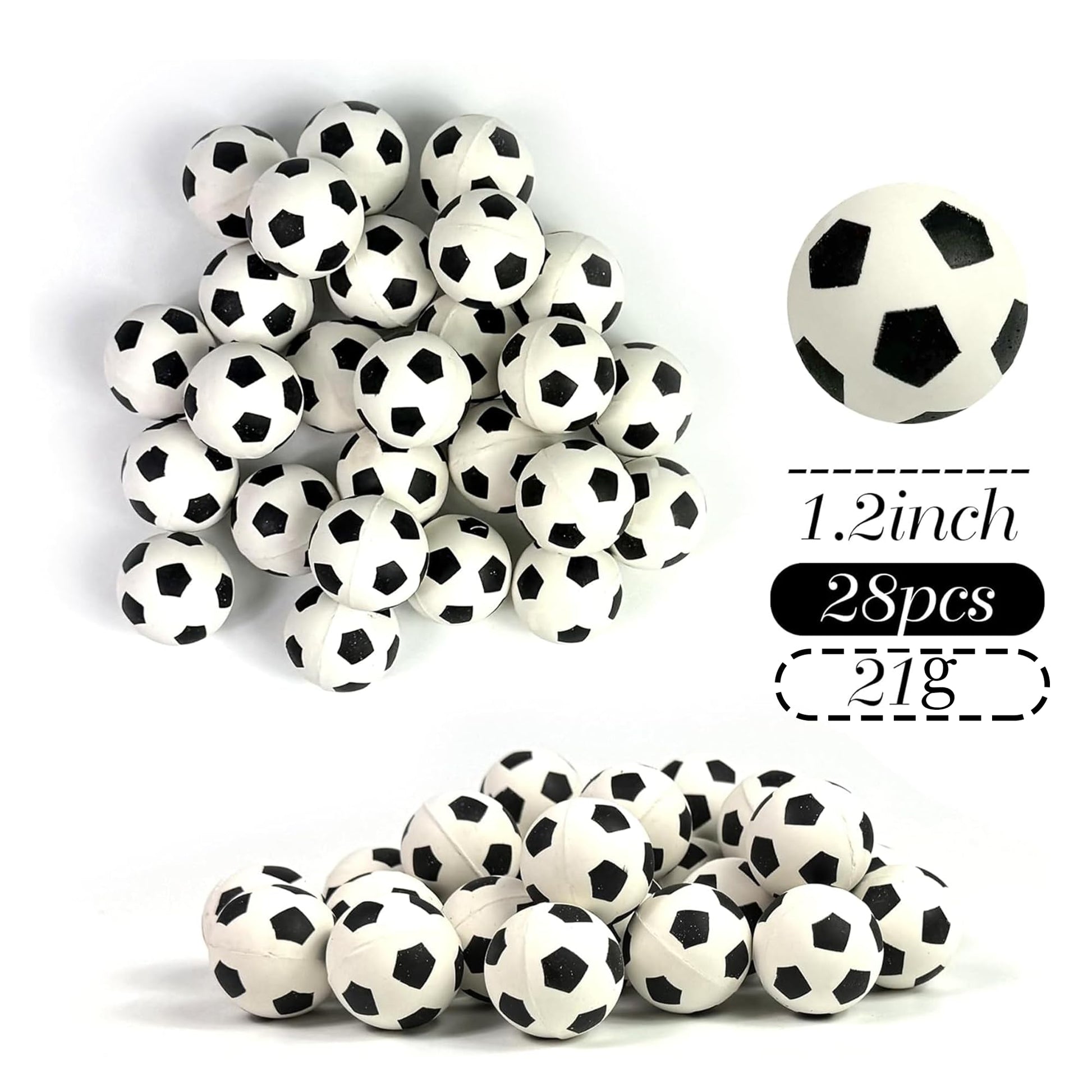 DRWATE 28pcs Soccer Ball Cake Topper Decorations Mini Soccer Ball Cup Cake Decorations For Soccer Party Birthday Party Football Sport Party Supplies