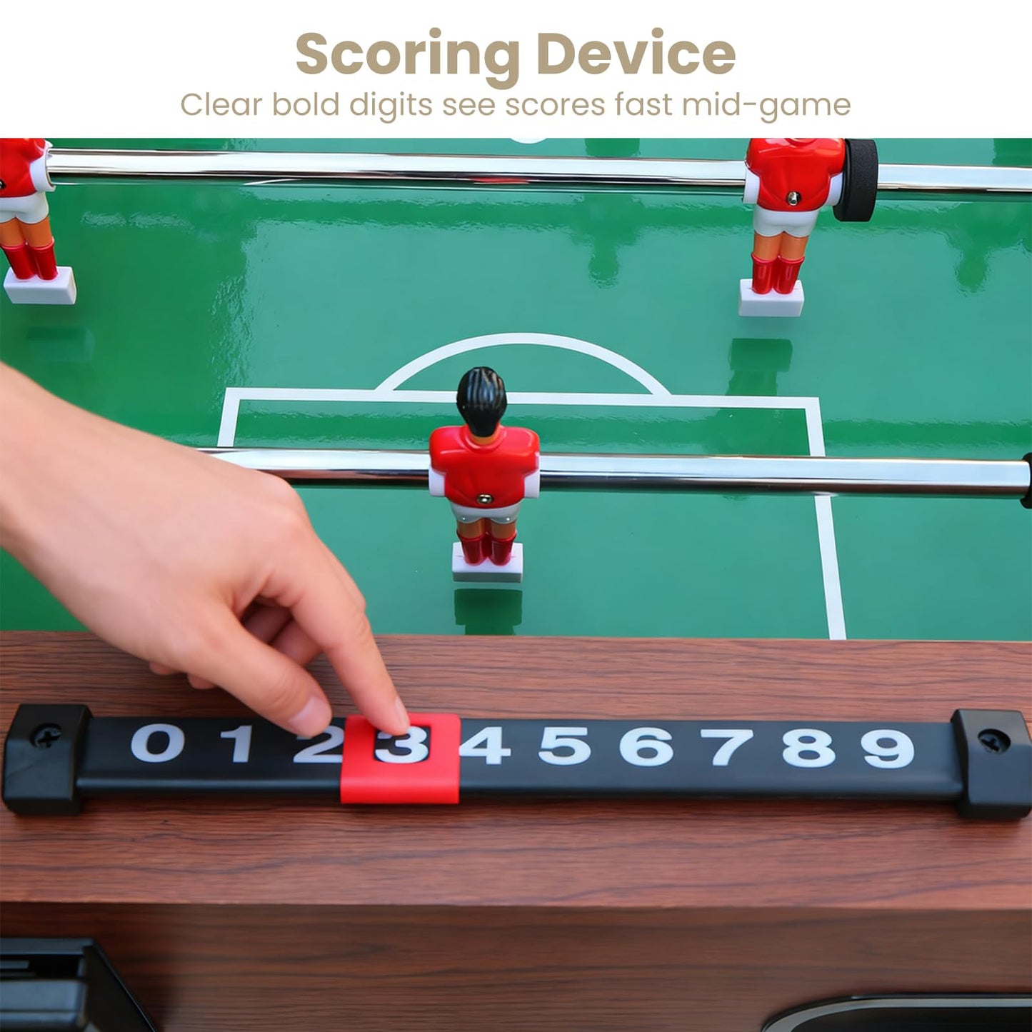 Rovibek 48” Foosball Table, Competition Soccer Game Tables for Adults Kids Teens, Table Games Includes 2 Balls & Sturdy Leg Levelers, Perfect for Home