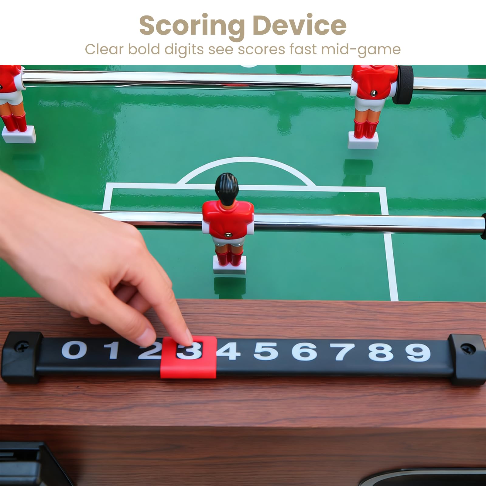 Rovibek 48” Foosball Table, Competition Soccer Game Tables for Adults Kids Teens, Table Games Includes 2 Balls & Sturdy Leg Levelers, Perfect for Home