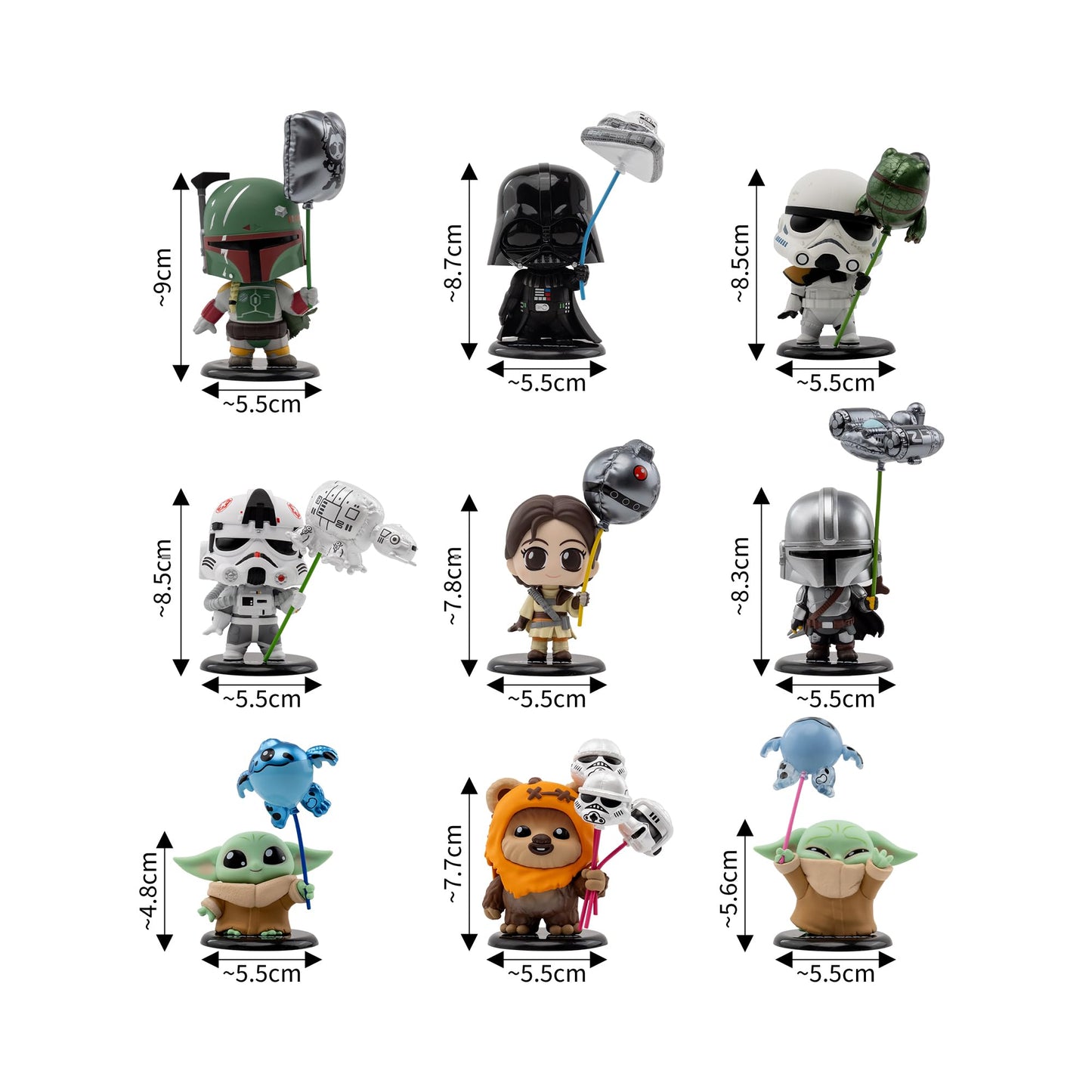 YuMe Star Wars Balloon Cosbi Bobble Head | Blind Box Collectible Mini Figure | Collect All 9 Characters (8 Plus 1 Rare Chase) | Official Star Wars
