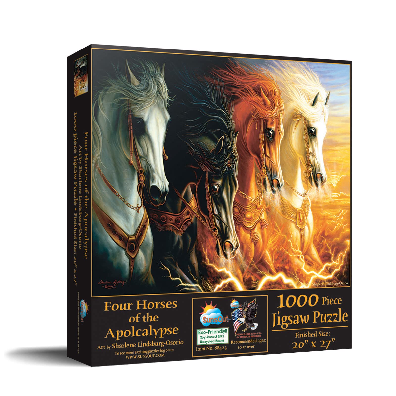 SUNSOUT INC - Four Horses of the Apocalypse - 1000 pc Jigsaw Puzzle by Artist: Lindskog-Osorio - Finished Size 20" x 27" - MPN# 68423