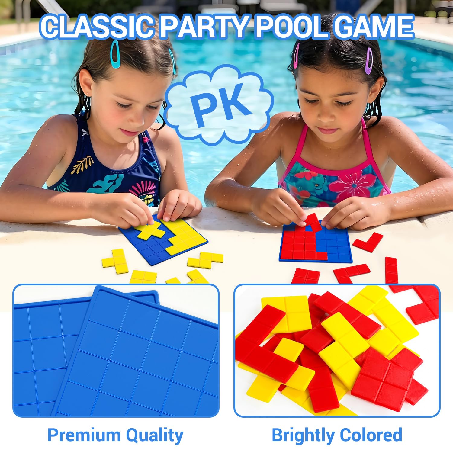 HEGYINI Pool Diving Block Puzzle Game for Kids - Underwater Sinking Building Block Set, Multi-Shape Geometric Swim Toy for Summer Pool Party, Ages 6+