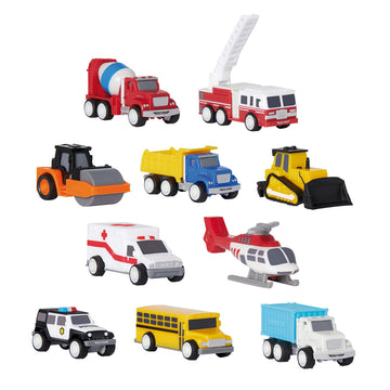 Driven by Battat Pocket Fleet 1 Mini Toy Cars 10 Pack Playset, Trucks