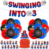 Spider Boy 3rd Birthday Party Supplies, Spider Theme 3rd Birthday Decorations Including Banner Balloons Cake Toppers