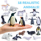 33 PCS Arctic Animals Figurines Set, Winter Animals Toy Figures With Display Box, Diorama Project Supplies Include Polar Bear, Penguin, Trees, Igloo