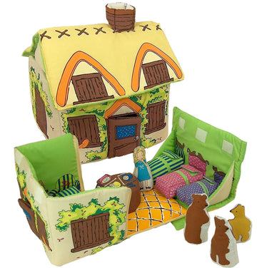Pockets of Learning Goldilocks and The Three Bears Fabric Interactive Pretend Soft Play Activity Set