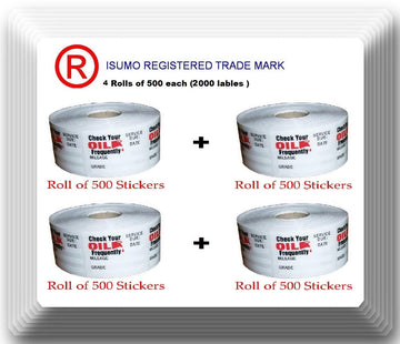 4 Rolls Oil Change/Service Reminder Stickers 500 Stickers Each roll (4 Rolls of 500 Stickers 2000 Total) (4)
