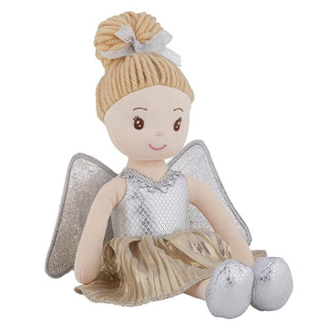 Stephan Baby Plush Angel Doll, Silver Wings