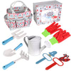 Kids Gardening Tools - Includes Sturdy Tote Bag, Watering Can, Gloves, Shovel, Rake, Fork - Children Garden Tool Set -Christmas New Year Gifts