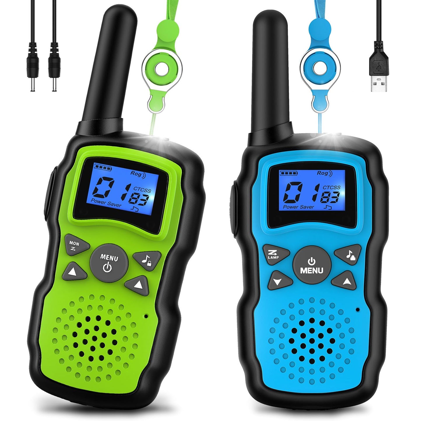 Wishouse Rechargeable Walkie Talkies for Kids Long Range with USB Charger,Outdoor Camping Games with Flashlight Indoor Fun Army Toys for Boys Girls