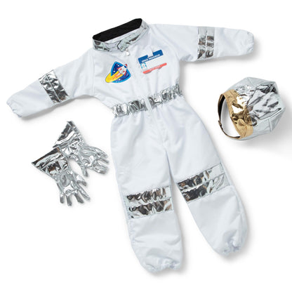 Melissa & Doug Astronaut Role Play Space Costume Set (5 pcs) - Jumpsuit, Helmet, Gloves, Name Tag