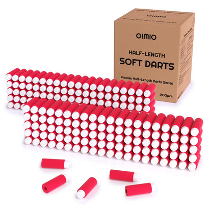 OIMIO Half Length Short Darts 200PCS Compatible with Nerf Pro, Dart Zone Nexus Pro, Aeon Pro, Max Stryker, Worker Short Dart Blasters, Foam Dart