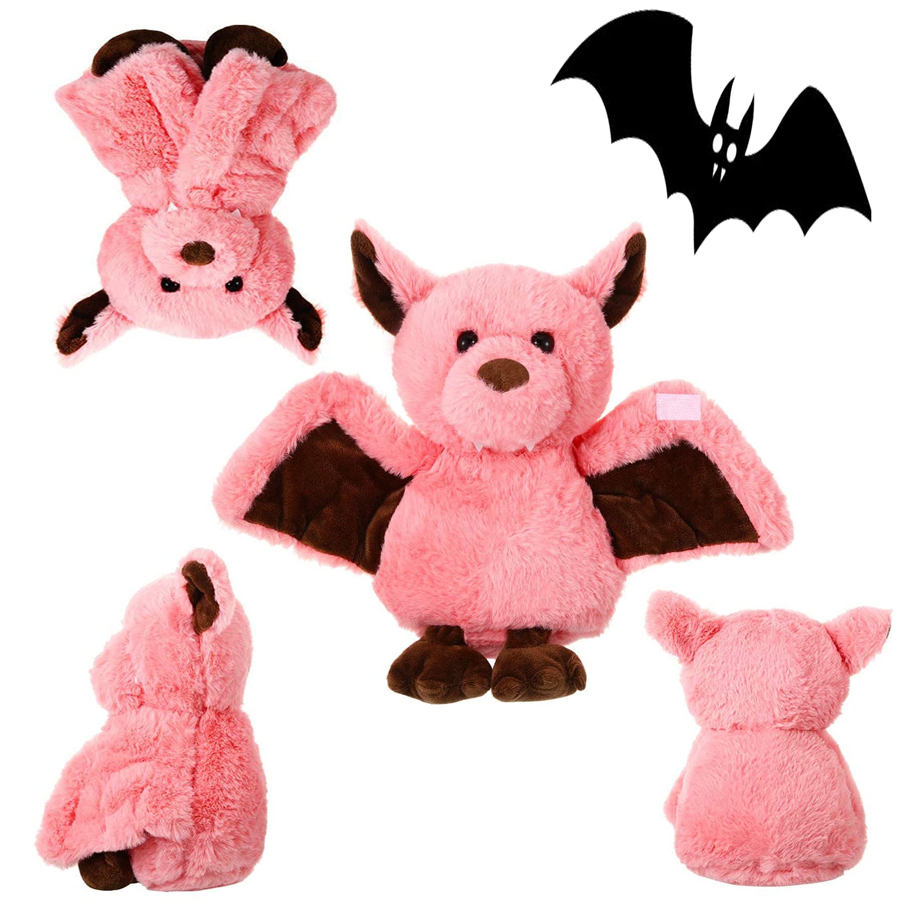 AngelGift Cuddly 11 inch Plush Bat Stuffed Animal Halloween Stuffed Animal Plush Toy Plush Animal Doll Bedtime Toys Birthday Xmas Furry Gifts