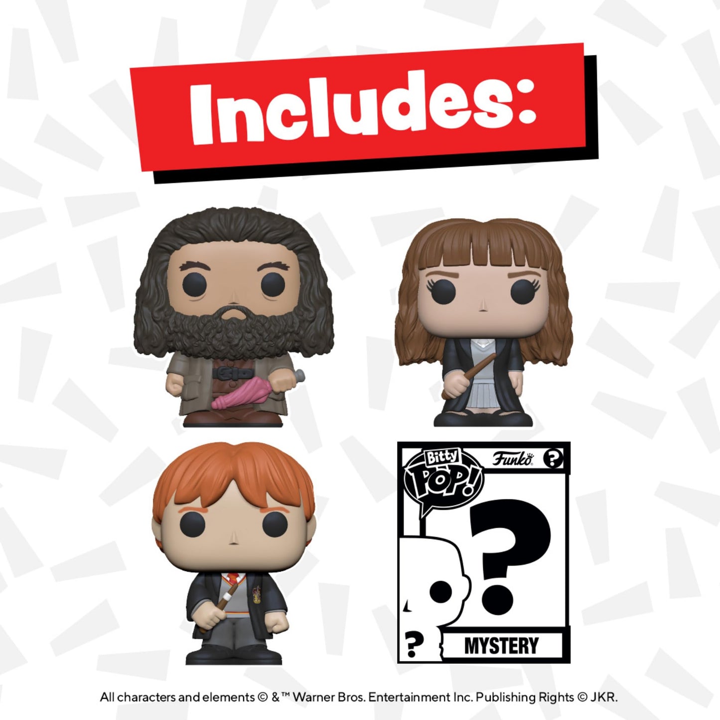 Funko Bitty POP! 4 Pack: Harry Potter - Hermione Granger, Rubeus Hagrid
