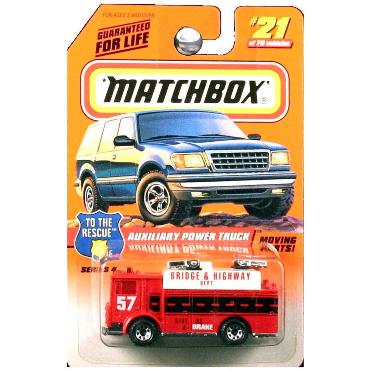 Matchbox 1998 To The Rescue Auxiliary Power Truck Red 21