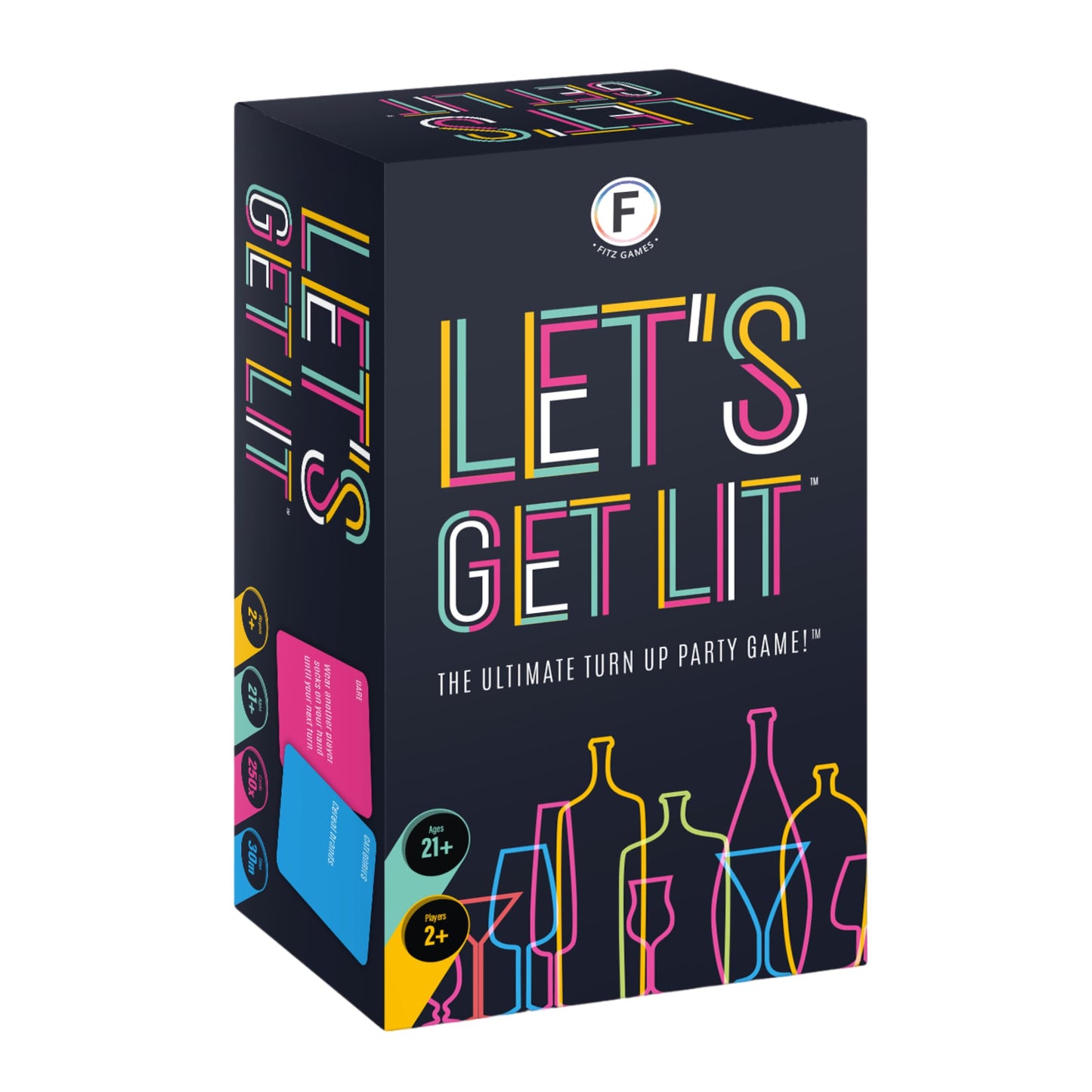 Let's Get Lit Drinking Game for Adults - Includes 8 Mini Drinking Games for Parties, Pregaming and Groups - Ages 21+, 2+ Players, 30 Minute Playtime