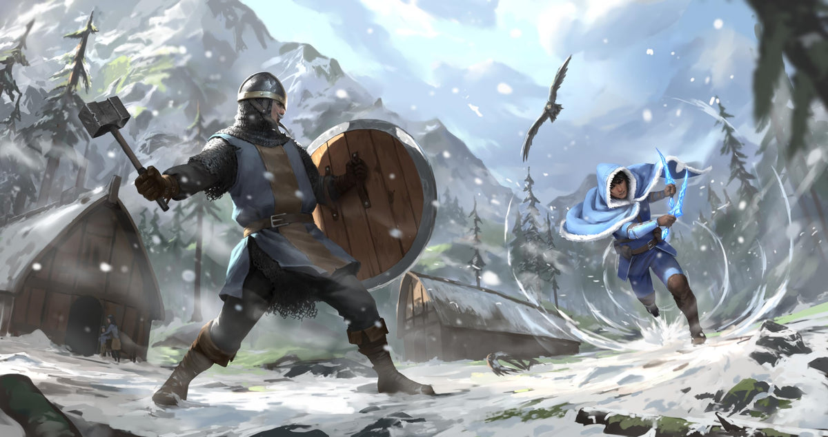 IVION: The Ram and The Raven | APE Games | Board Game | 2 Players | 20-60 Minutes | Ages 14+ | Fantasy | Hero Dueling | Deck Building | Cross