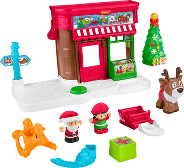 Fisher-Price Little People Toddler Toys Christmas Wonderland Gift Set with Santa Elf & Reindeer Figures for Ages 1+ Years (Amazon Exclusive)