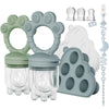 2 Pack Baby Fruit Feeder + Breastmilk Popsicle Molds?Baby Teethers?Perfect for Teething Relief?Fresh Food Feeder for Safe Infant Self Feeding?Extra