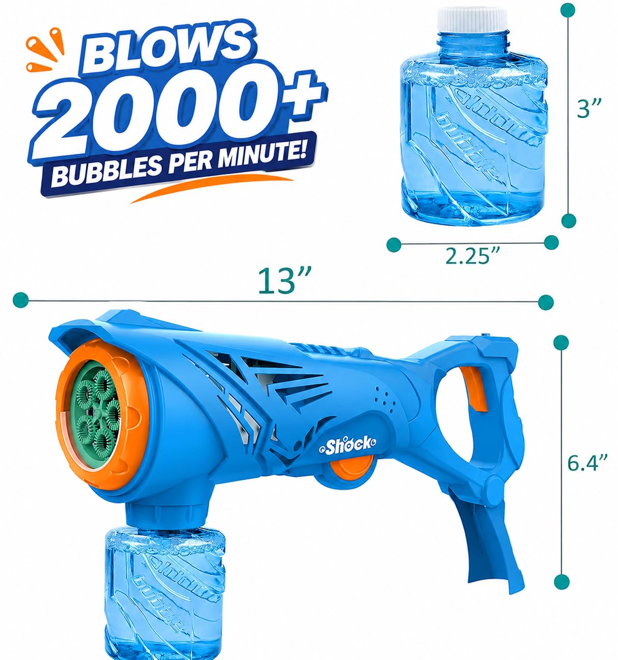 Automatic Bubble Gun, with Bottle Bubble Refill Bubble Solution, Automatic Bubble Machine Gun, Freestanding Blower Bubble Machine Blaster, Outdoor