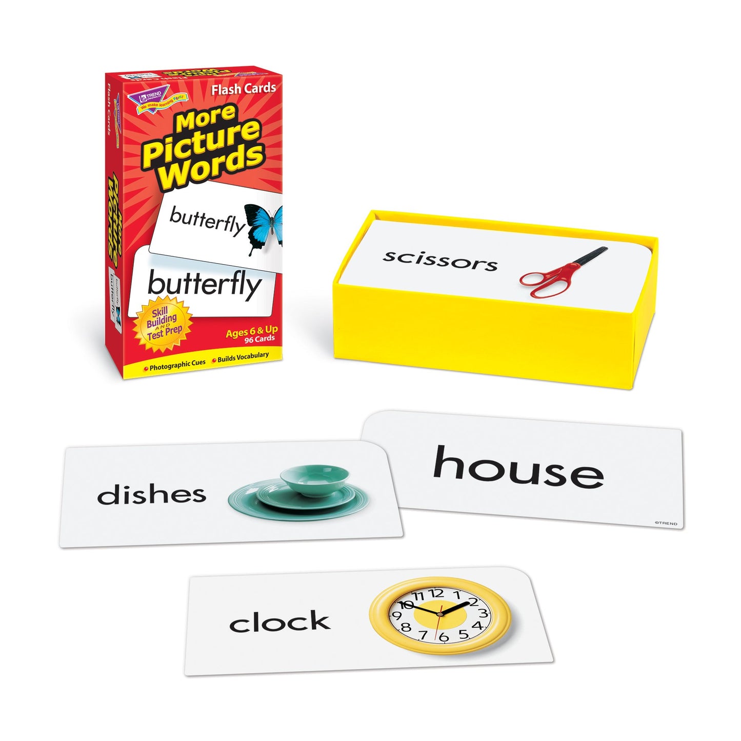 Trend Enterprises: More Picture Words Skill Drill Flash Cards, Great for Skill Building and Test Prep, Photo Cues, Builds Vocabulary, 96 Cards