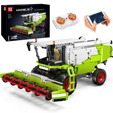 Mould King 17014 Wheat Harvester Building Blocks Set, Tractor Truck Building Kit with Motor, Farm Truck Construction Vehicles Toys, DIY Assembly STEM