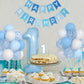 Baby Blue White Balloons And 40inch 1 Balloon, First Birthday Decorations For boy With blue White Confetti Balloons, Happy Birthday Banner Large 1