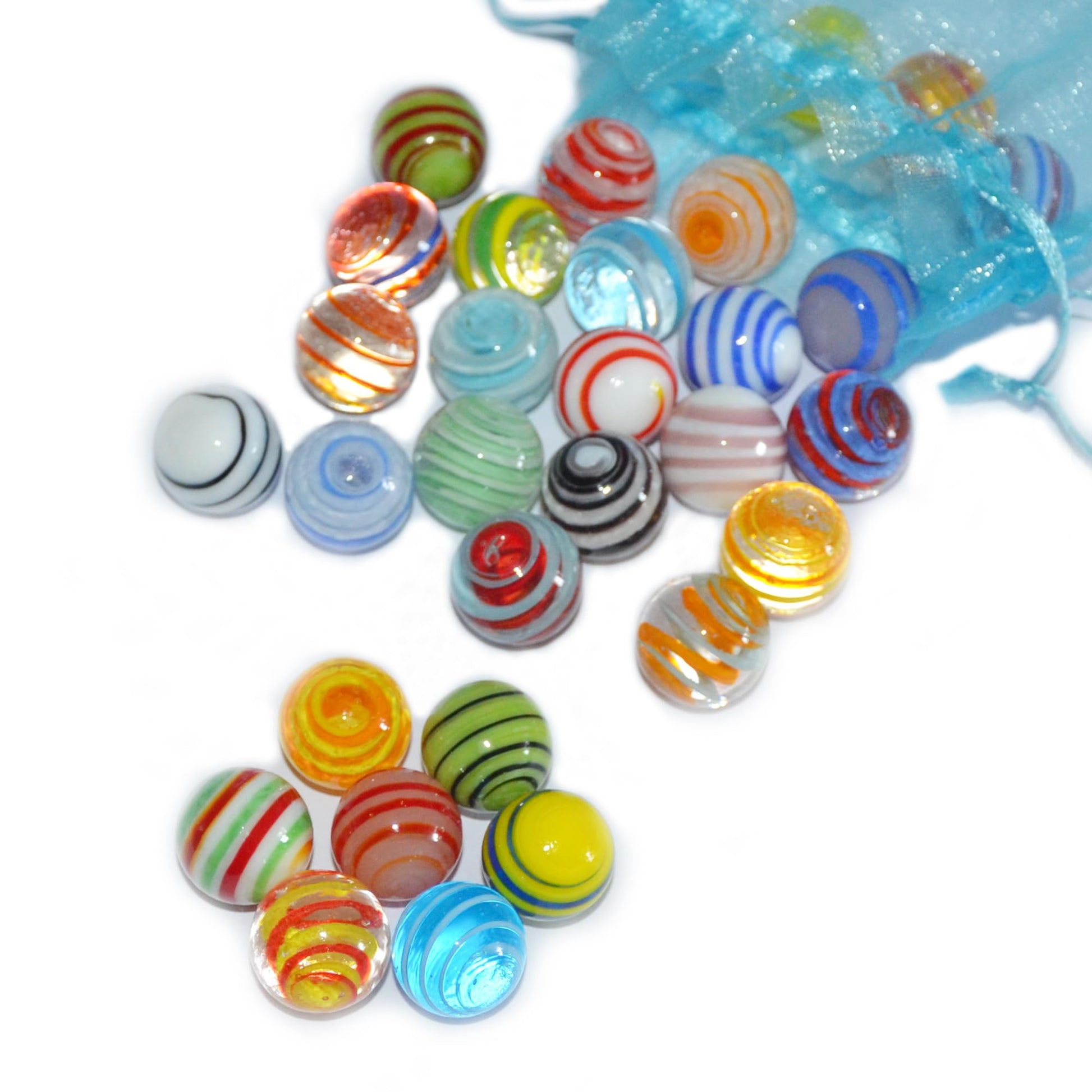 meizhouer Glass Marbles for Kids: Chinese Checkers Replacements Marble Games for Kids 8-12 Travel Home School - Game Birthday Marble Games Patterns