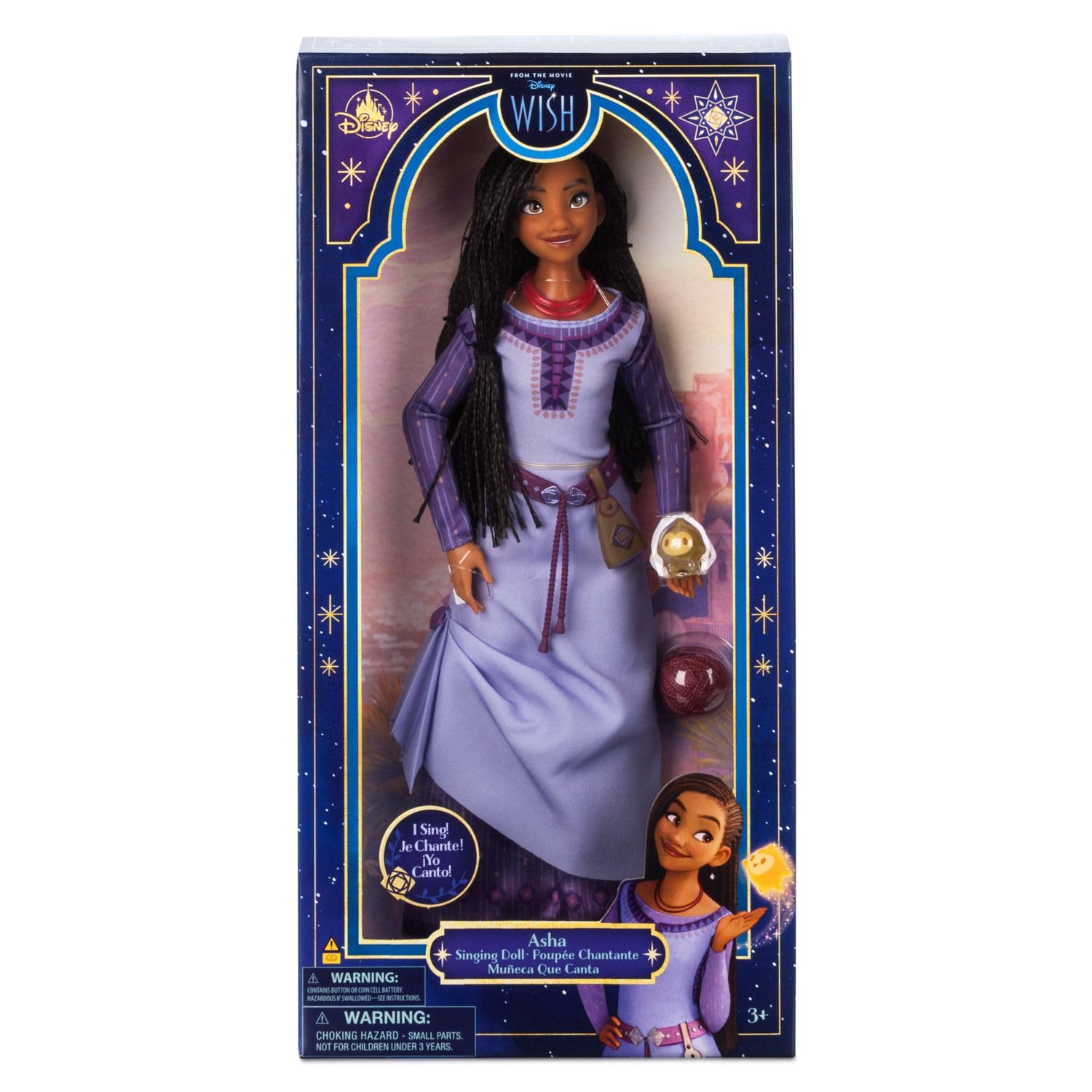 Disney Store Official Asha Singing Doll - Wish - 11 inch - Mesmerizing Melodies with Authentic Look - Interactive Music Play - Ideal Gift for Music