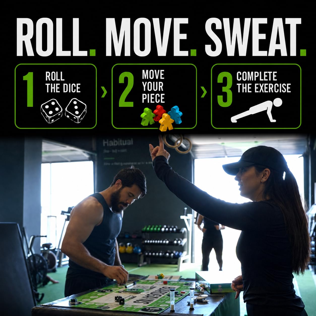 BoardGains Pro - Fitness Board Game | PE Teachers, Trainers & Parents Use for Group Workouts, Home Exercise & Physical Education | Bodyweight Cardio |