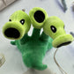 JHESAO 7" Pea Plants and Peashooter Plush Toys Threepeater PVZ Plush 1 2 Stuffed Soft Doll Three-Heads Pea Toy New