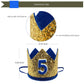 Maticr Shiny 5th Birthday Crown Baby Boy Prince Headband Party Supplies (Large Gold Royal 5)