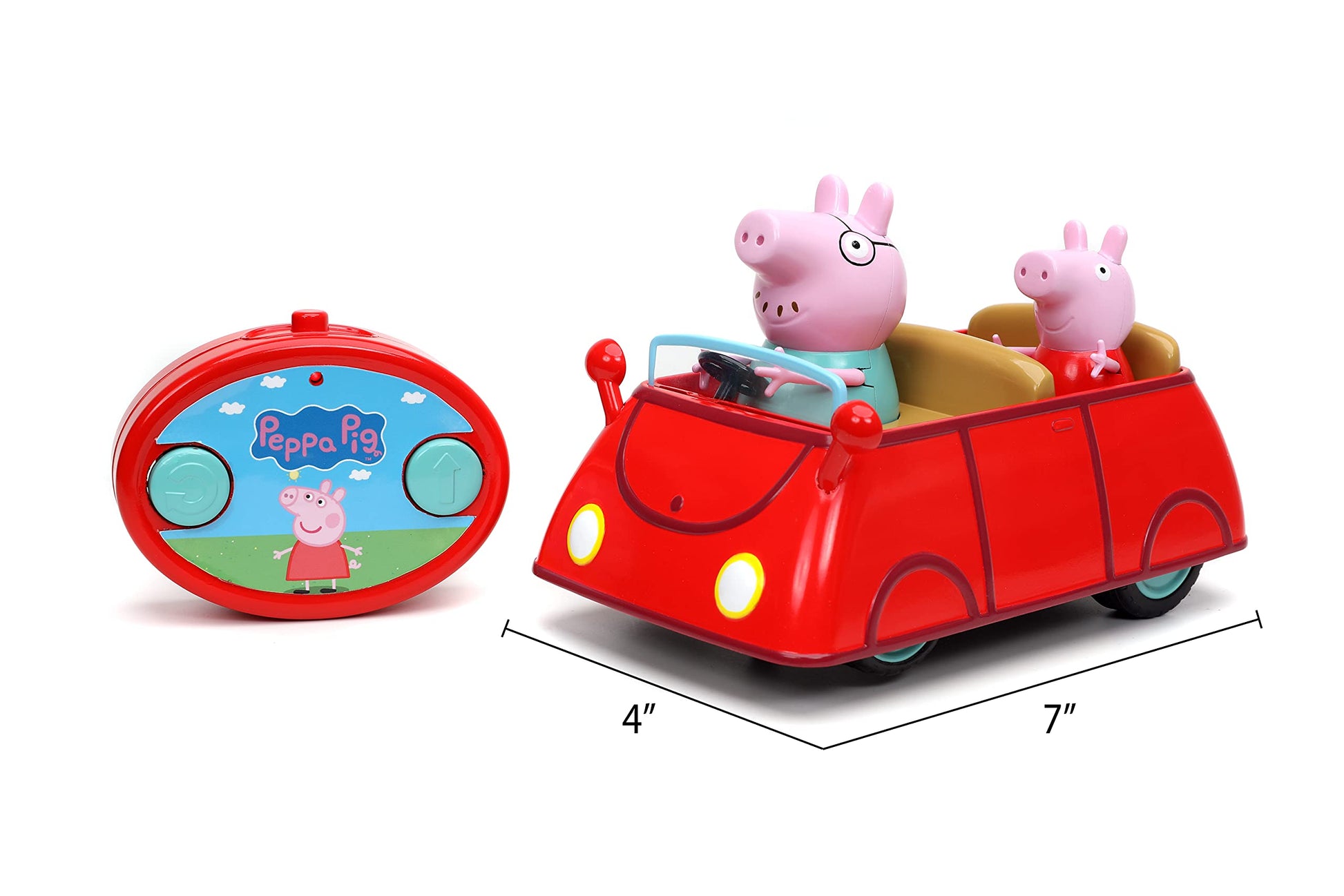 Jada Toys Peppa Pig RC Remote Control Car Red, Toys for Kids