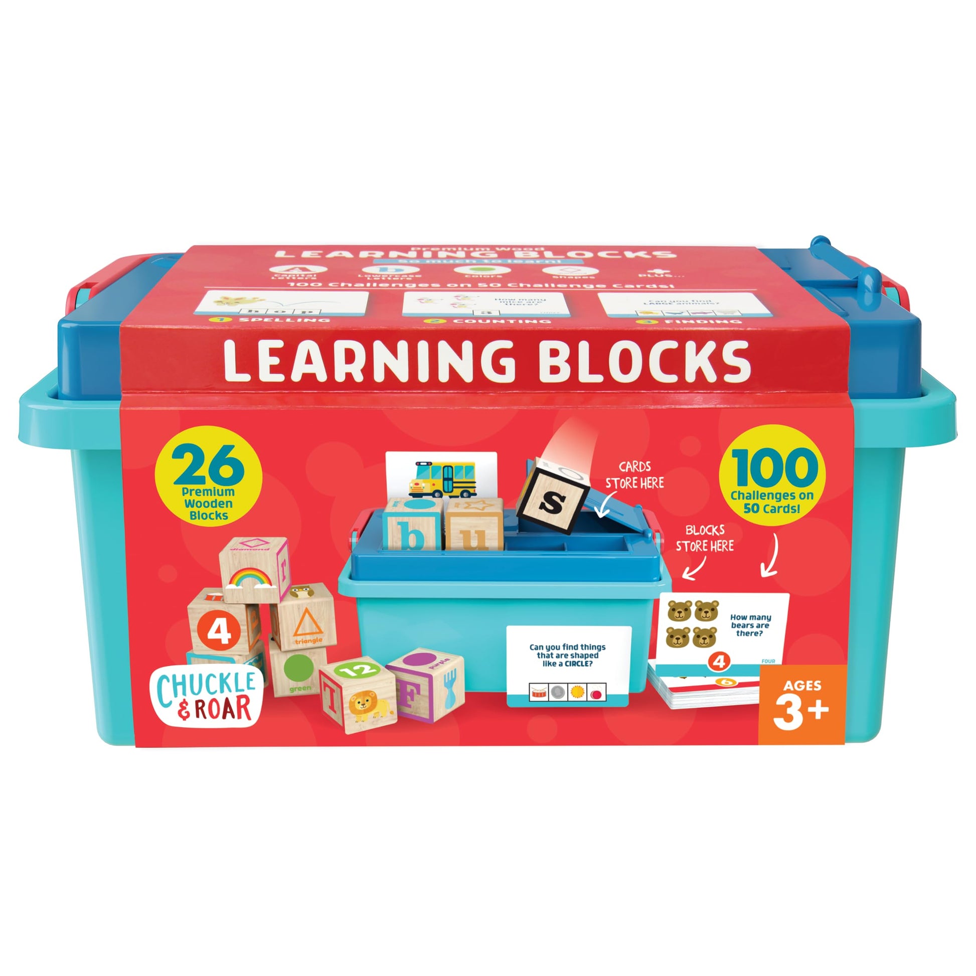 Chuckle & Roar - Learning Blocks: Alphabet Blocks & Learning Flashcards - Educational Learning Activity for preschoolers - Fun and Engaging