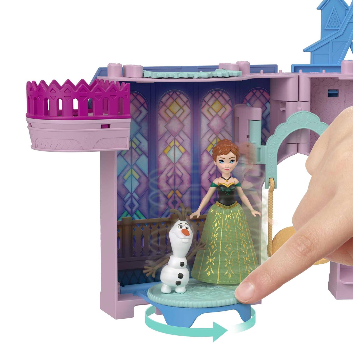 Mattel Disney Frozen Toys, Storytime Stackers Anna's Arendelle Castle, Stackable Doll House with Small Doll, Olaf & 7 Pieces, Inspired by The Movies