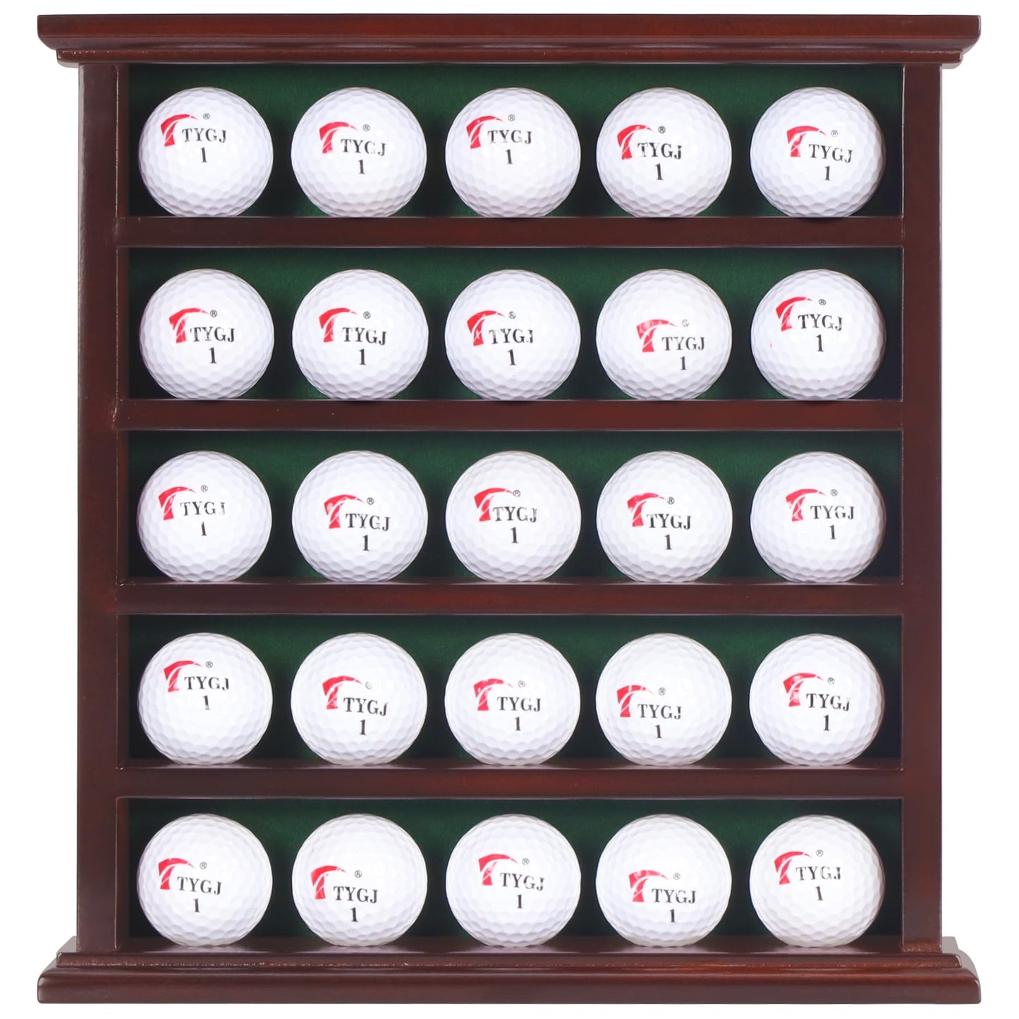 DisplayGifts Golf Ball Display Case Wall Rack Cabinet, NO Door, GB25 (Mahogany)