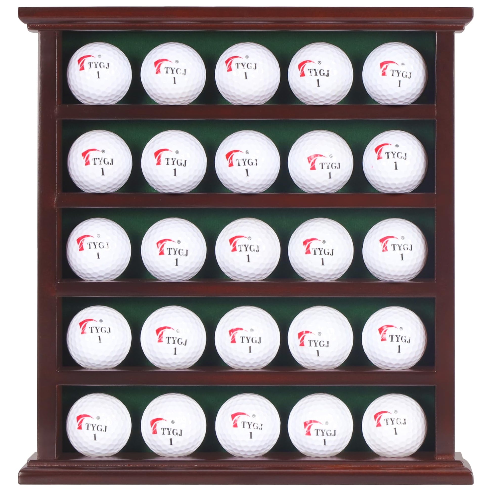 DisplayGifts Golf Ball Display Case Wall Rack Cabinet, NO Door, GB25 (Mahogany)