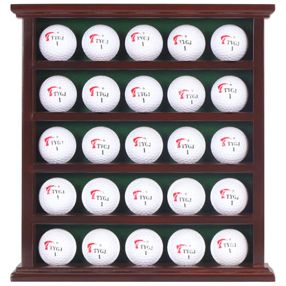 DisplayGifts Golf Ball Display Case Wall Rack Cabinet, NO Door, GB25 (Mahogany)