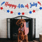 CAVLA Glittery Happy 4th of July Banner and Glitter Stars Banner Red White Blue Patriotic Fourth of July Garland Banner with Fireworks Signs