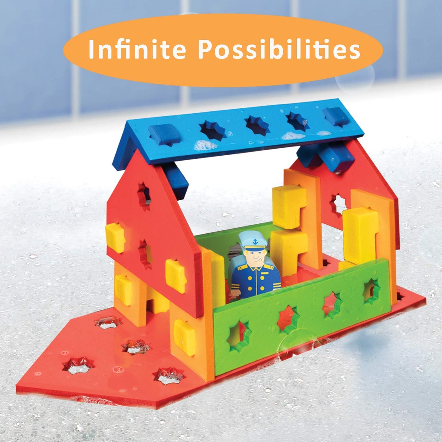 BathBlocks STEM Floating Construction Set Bath Construction Toys Bath Building Toys Bath Building Toys Bath Building Sets in Science Museums