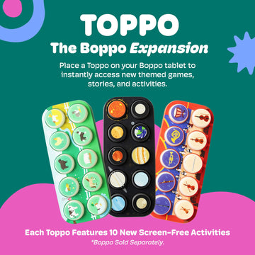 BOPPO On the Farm Toppo - Interchangeable Expansion Screen-Free Tablet - Educational Handheld Games and Activities for Kids