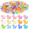 Luminous Mini Resin Duck 15 Colors 300 Pack Figurines Bulk for Miniature Dollhouse Decor Accessories Garden Aquarium Potted Ornament Party Toys DIY